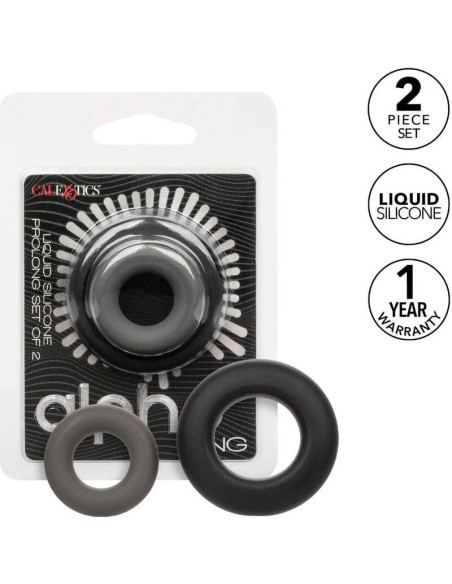 CALEXOTICS - ALPHA PROLONG SET OF 2 RING GREY