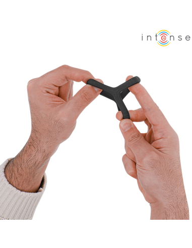 INTENSE - CARSON DVIGUBAS SILIKONINIS VARPOS ŽIEDAS JUODAS, MODELIS 4