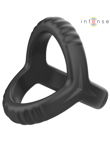 INTENSE - CARSON DVIGUBAS SILIKONINIS VARPOS ŽIEDAS JUODAS, MODELIS 4