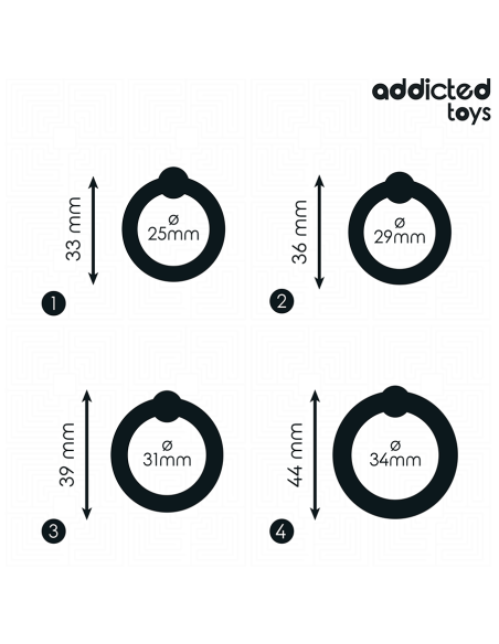 ADDICTED TOYS - SLĖGIO SILIKONINIŲ ŽIEDŲ RINKINYS