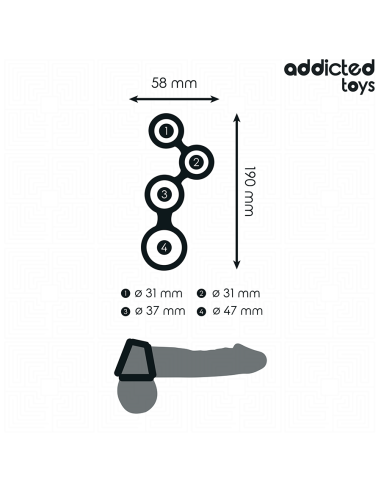ADDICTED TOYS - PENIO ŽIEDAS SU PERTRAUKOMIS SĖKLIDĖMS
