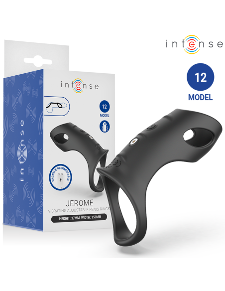 INTENSE - JEROME ADJUSTABLE VIBRATING PENIS RING MODEL 12