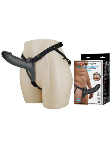 PRETTY LOVE - LANDON BLACK VIBRATING STRAP-ON