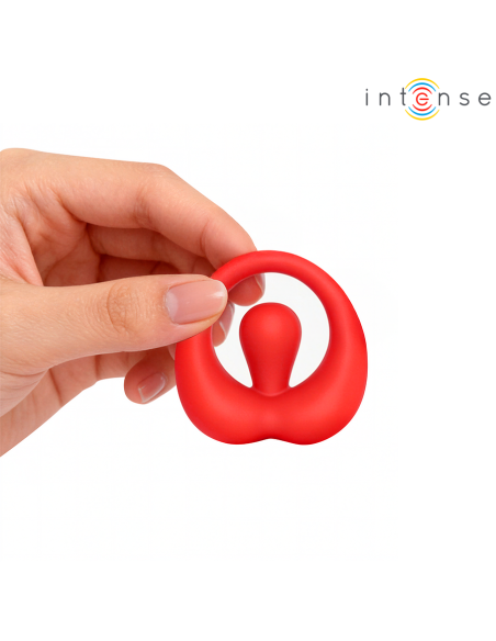 INTENSE - RUSSELL VIBRATING PENIS RING WITH CLITORIS STIMULATION RED