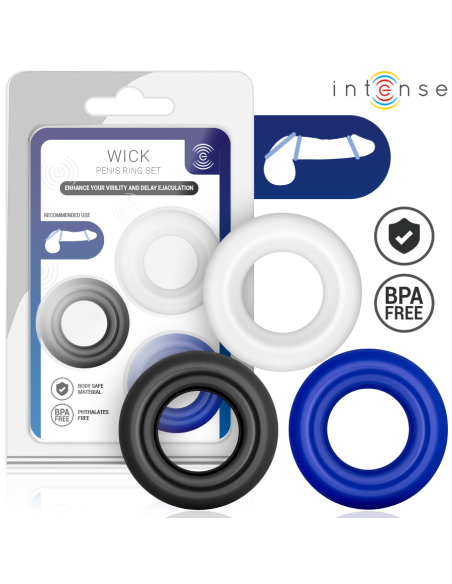 INTENSE - WICK SET OF 3 PENIS RINGS VARIOUS COLORS