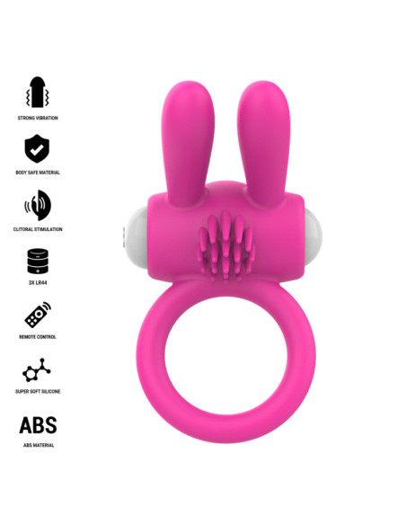 INTENSE - HOPPS VIBRATING PENIS RING WITH CLITORAL STIMULATION PINK