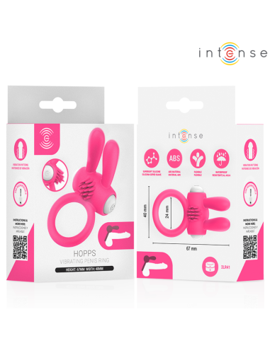 INTENSE - HOPPS VIBRATING PENIS RING WITH CLITORAL STIMULATION PINK