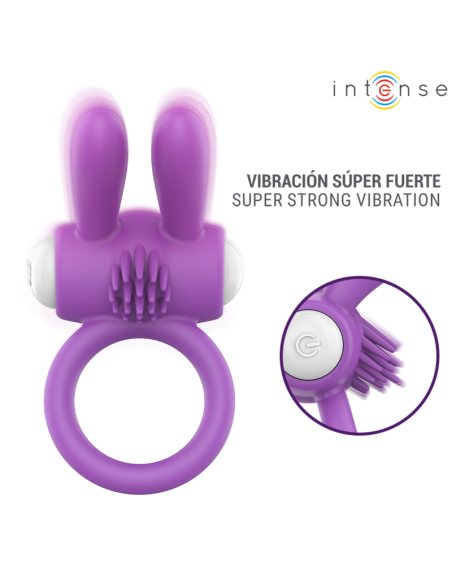INTENSE - HOPPS VIBRATING PENIS RING WITH CLITORAL STIMULATION PURPLE