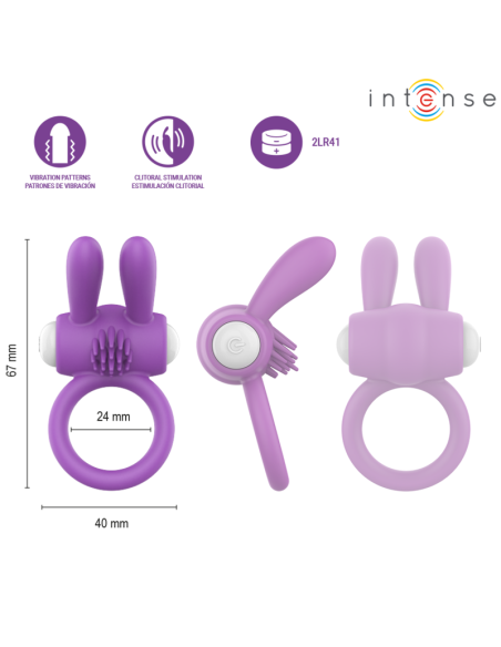 INTENSE - HOPPS VIBRATING PENIS RING WITH CLITORAL STIMULATION PURPLE