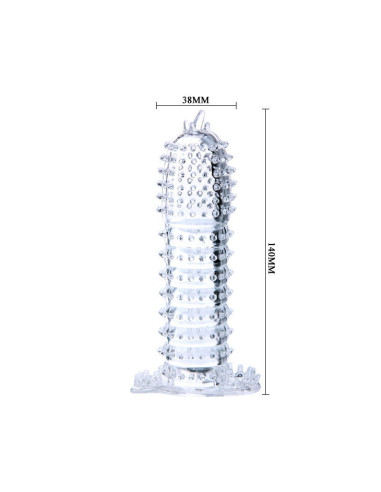 BAILE - PENIO APVALKALAS SU STIMULIUOJANČIAIS TAŠKAIS, VIOLETINIS, 14 CM