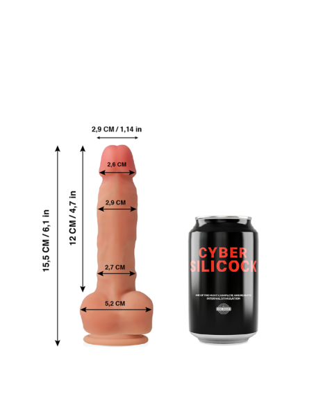 CYBER SILICOCK - ANSEL ULTRA REALISTIŠKAS MINKŠTAS SKYSTAS SILIKONINIS 15,5 CM - O - 2,9 CM