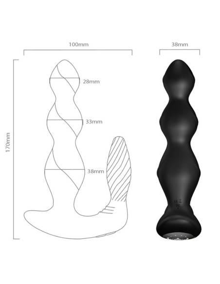 ARMONY - MANFUN VIBRUOJAMAS IR STIMULIUOJAMAS ANALINIS KAIŠTUKAS SU NUOTOLINIO VALDYMO VALDYMU, JUODA