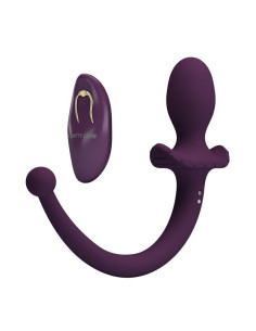 PRETTY LOVE - LIOEA VIBRATING ANAL PLUG WITH TAIL 12 FUNCTIONS PURPLE REMOTE CONTROL