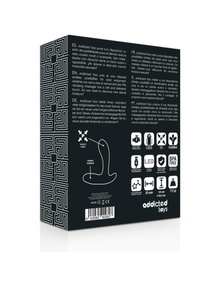 ADDICTED TOYS - ANALINIS MASAŽUOTUVAS JUODA VIBRACIJA