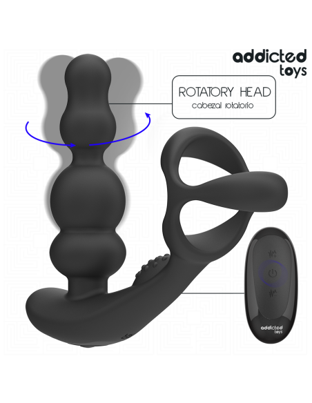 ADDICTED TOYS - ROTUOJANTIS PROSTATOS MASAŽUOKLIS SU NUOTOLINIO VALDYMO PULTU