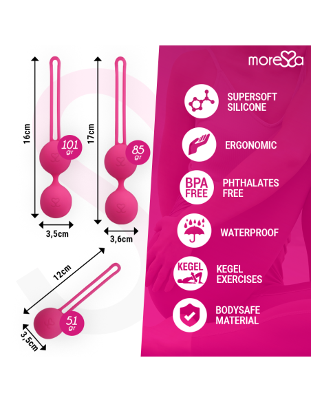 MORESSA - OSIAN RINKINYS PREMIUM SILICONE PINK (Osian One - 51 g Osian Two - 101 g Osian Three 85 g)