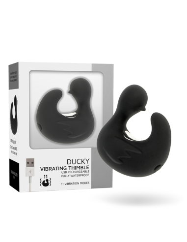 BLACKandSILVER - DUCKYMANIA ĮKRAUNAMA SILIKONINIS STIMULIACINIS ANTIES PIRŠTUKAS