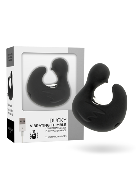 BLACKandSILVER - DUCKYMANIA ĮKRAUNAMA SILIKONINIS STIMULIACINIS ANTIES PIRŠTUKAS