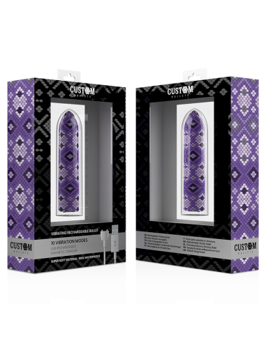 CUSTOM BULLETS - RECHARGEABLE SNAKE PURPLE MAGNETIC BULLET 10 INTENSITIES
