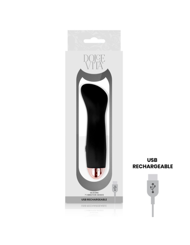 DOLCE VITA - RECHARGEABLE VIBRATOR ONE BLACK 7 SPEED