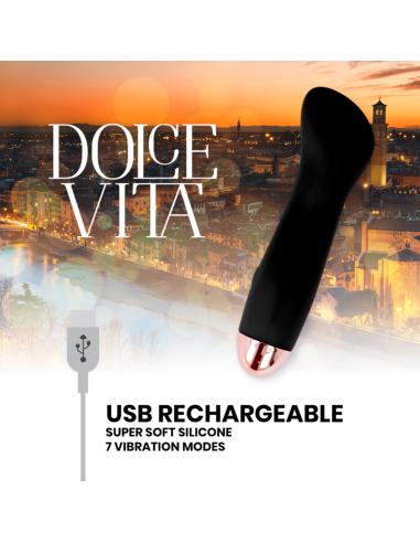 DOLCE VITA - ĮKRAUNAMAS VIBRUOJAMAS VIENAS JUODAS 7 GREIČIAI