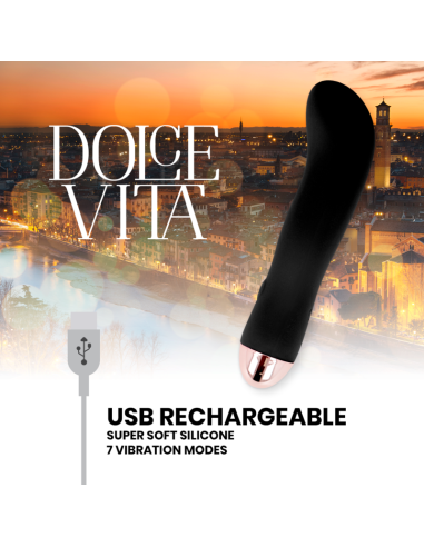 DOLCE VITA - ĮKRAUNAMAS VIBRUOJAMAS DVI JUODOS SPALVOS, 7 GREIČIAI