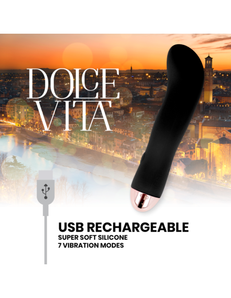 DOLCE VITA - ĮKRAUNAMAS VIBRUOJAMAS DVI JUODOS SPALVOS, 7 GREIČIAI