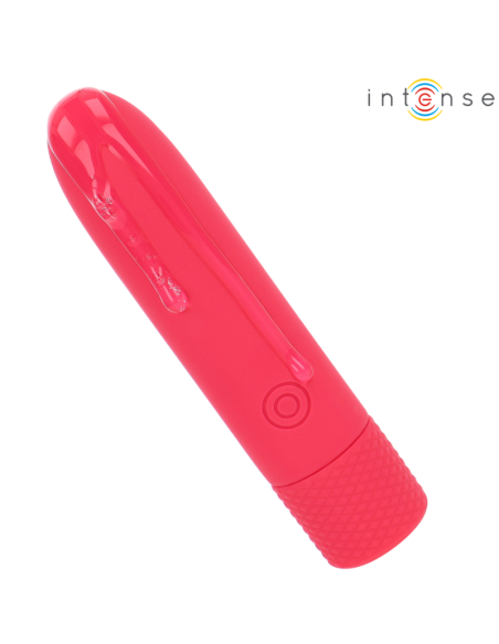 INTENSE - SYMONE USB ĮKRAUNAMAS VIBRUOJAMAS BULLET 8 VIBRACIJOS RAUDONOS 10 X 2,2 CM