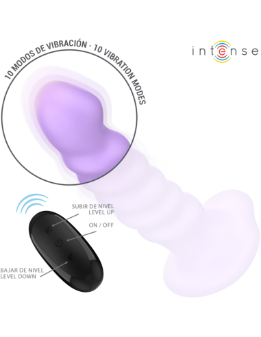 INTENSE - BRENDA VIBRATOR SIZE M SPIRAL DESIGN 10 VIBRATIONS PURPLE REMOTE CONTROL