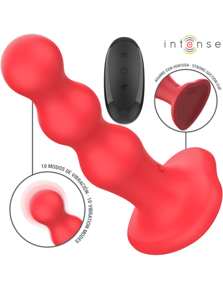 INTENSE - CODY VIBRATORIUS SU SIURTUKU IR RAUDONU NUOTOLINIO VALDYMO PULTELIU