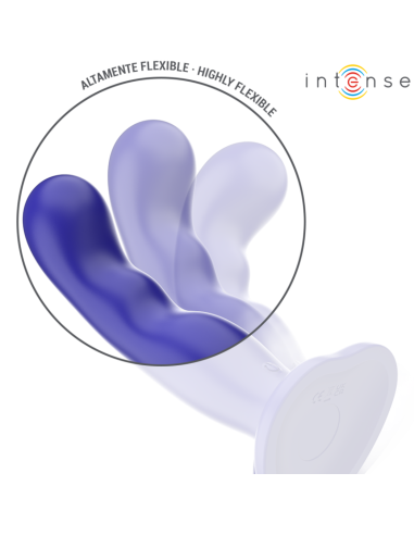 INTENSE - SHORTY VIBRATOR WITH SUCTION CUP BLUE REMOTE CONTROL