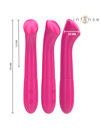 INTENSE - PATY VIBRATORIUS 19 CM LANKSTUS 10 VIBRAVIMŲ MODELIS 2 ROŽINIS