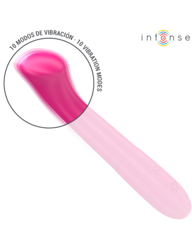 INTENSE - PATY VIBRATORIUS 19 CM LANKSTUS 10 VIBRAVIMŲ MODELIS 2 ROŽINIS