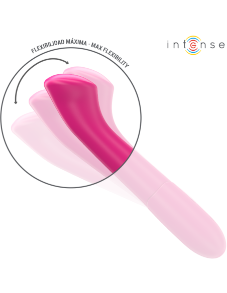 INTENSE - PATY VIBRATORIUS 19 CM LANKSTUS 10 VIBRAVIMŲ MODELIS 2 ROŽINIS