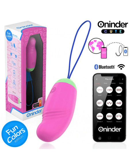 ONINDER CUTE - MEILĖS MALONUMUI VIBRUOJAMAS KIAUŠINIS 360° SILIKONINIS - NEMOKAMA PASAULINĖ PROGRAMĖLĖ