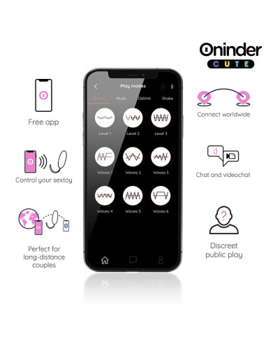 ONINDER CUTE - MEILĖS MALONUMUI VIBRUOJAMAS KIAUŠINIS 360° SILIKONINIS - NEMOKAMA PASAULINĖ PROGRAMĖLĖ