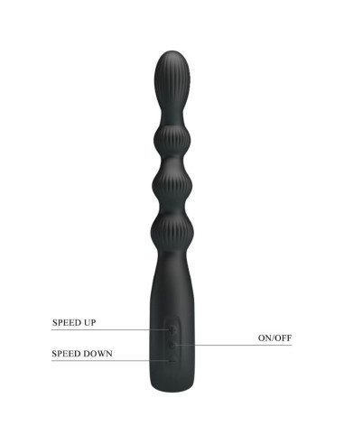 PRETTY LOVE - FEDERER ANALINIS VIBRATORIUS, 12 VIBRACIJOS, JUODA