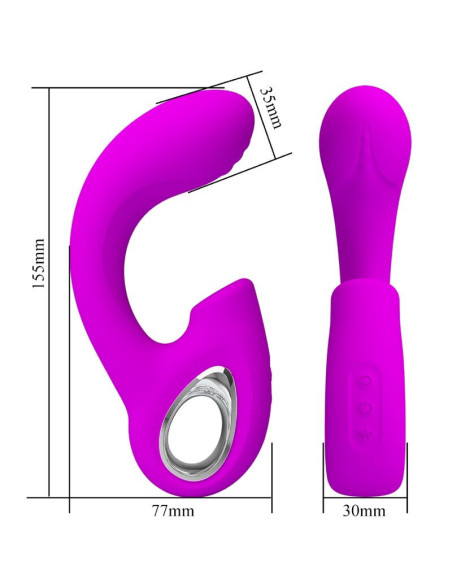 PRETTY LOVE – SIBEL SIBEL G-SPOT VIBRATORIUS KLITORIAUS STIMULIATORIUS 10 VIBRACIJOS POKYČIŲ VIOLETINIS