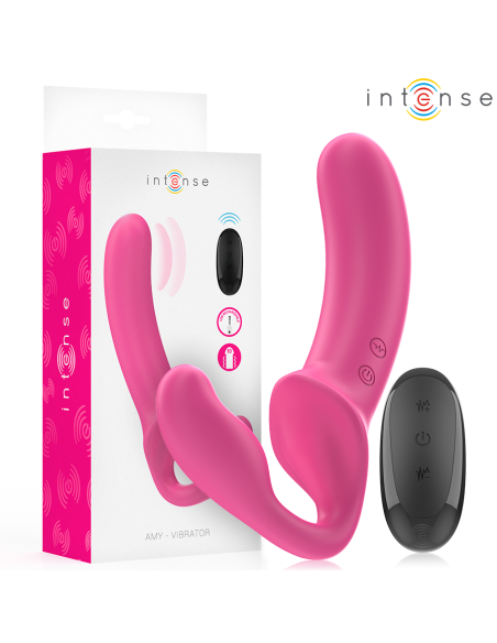 INTENSE - AMY DOUBLE VIBRATOR 20 CM PINK REMOTE CONTROL