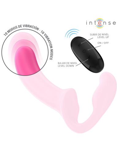 INTENSE - AMY DVIGUBAS VIBRATORIAUS 20 CM ROŽINIS NUOTOLINIO VALDYMO PULTAS