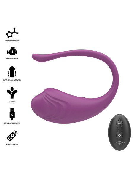 INTENSE - OLIVIA PURPLE VIBRUOJANČIAS KIAUŠINIS SU NUOTOLINIO VALDYMO PULTU