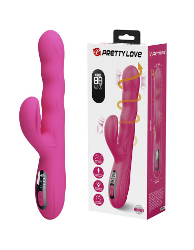 PRETTY LOVE - WINTERS MULTIFUNCTION RABBIT VIBRATOR WITH LED DISPLAY PINK