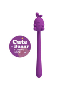 PRETTY LOVE - CUTE BUNNY FLIRTING STICK FLEXIBLE VIBRATOR USB RECHARGEABLE PURPLE