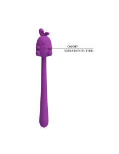 PRETTY LOVE - CUTE BUNNY FLIRTING STICK FLEXIBLE VIBRATOR USB RECHARGEABLE PURPLE 2