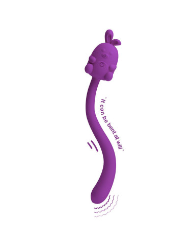PRETTY LOVE - CUTE BUNNY FLIRTING STICK FLEXIBLE VIBRATOR USB RECHARGEABLE PURPLE
