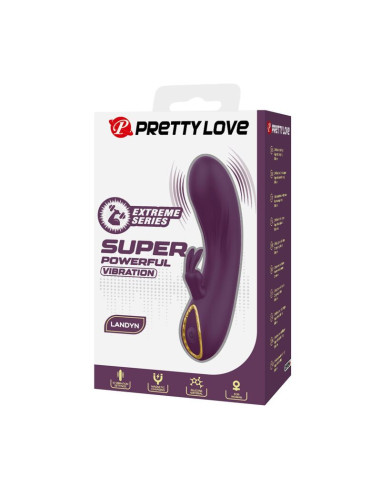 PRETTY LOVE - LANDYN RECHARGEABLE RABBIT VIBRATOR 10 FUNCTIONS PURPLE