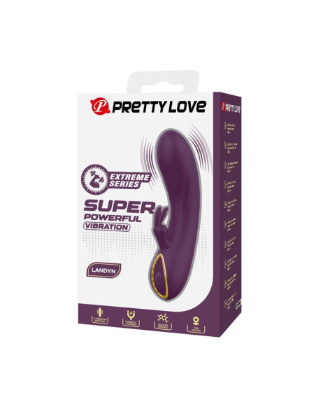 PRETTY LOVE - LANDYN RECHARGEABLE RABBIT VIBRATOR 10 FUNCTIONS PURPLE