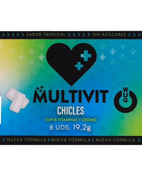 WUG MULTIVIT - FUNCTIONAL MULTIVITAMIN TROPICAL FLAVOUR GUM BLISTER 8 PCS