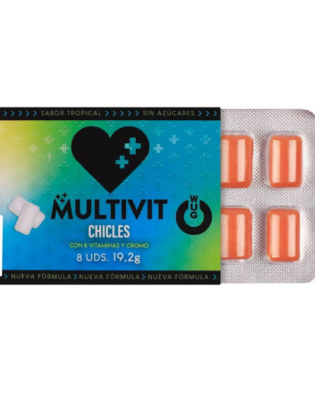 WUG MULTIVIT - FUNCTIONAL MULTIVITAMIN TROPICAL FLAVOUR GUM BLISTER 8 PCS