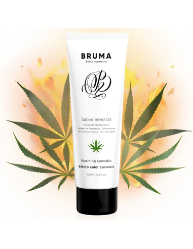BRUMA - SATIVA SĖKLŲ ALIEJAUS SLIDINGAS GELIS ŠILDANTIS KANAPIŲ SKONIO 100 ML